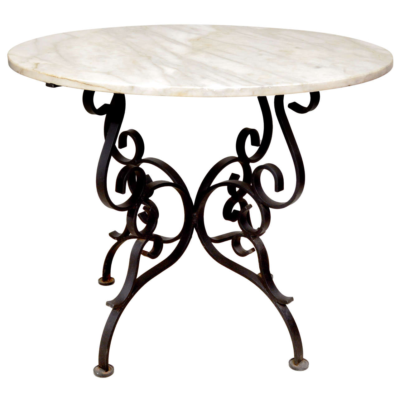 1940's French Iron Wrought Center Table For Sale