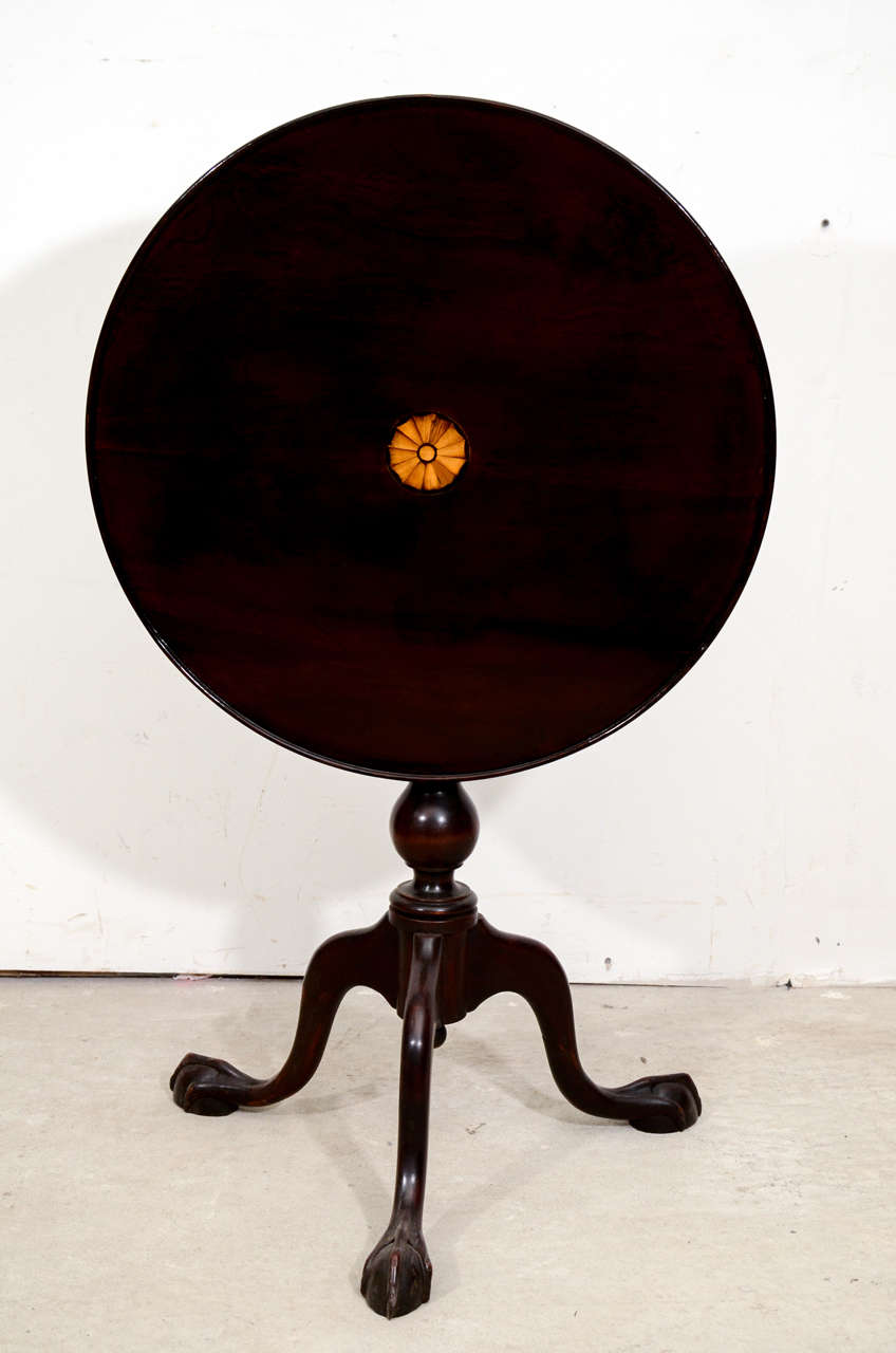 American Chippendale Tilt-top Mahogany Tea Table