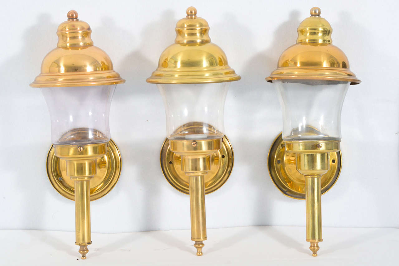 Brass and Glass, American Colonial Style lanterns.