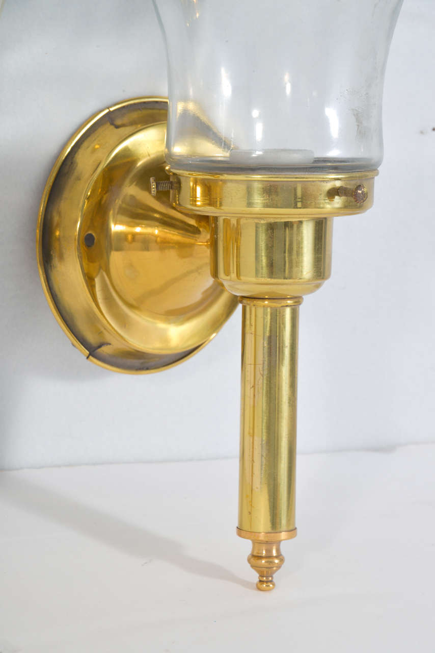Brass American Colonial Wall Sconce For Sale