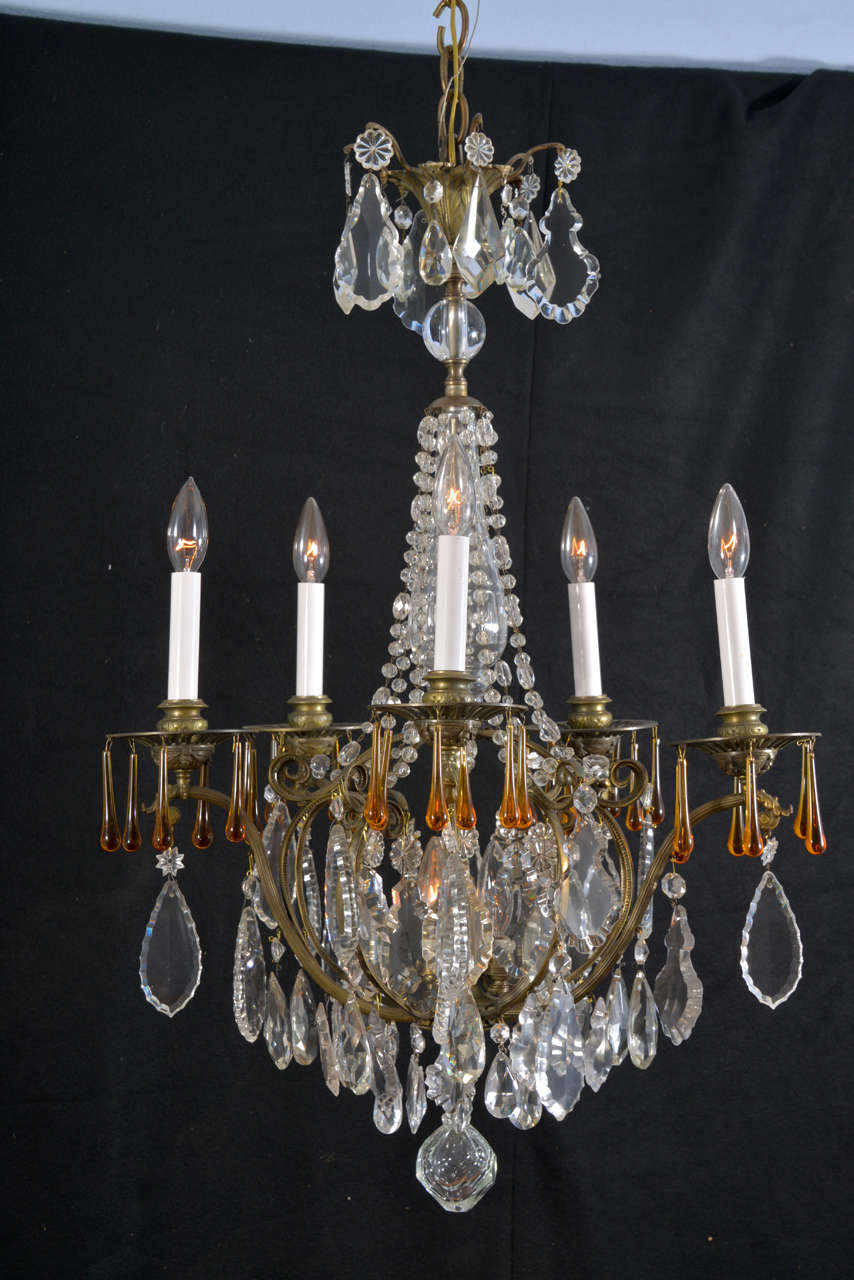 French Six Light Electrified Candle Fixture