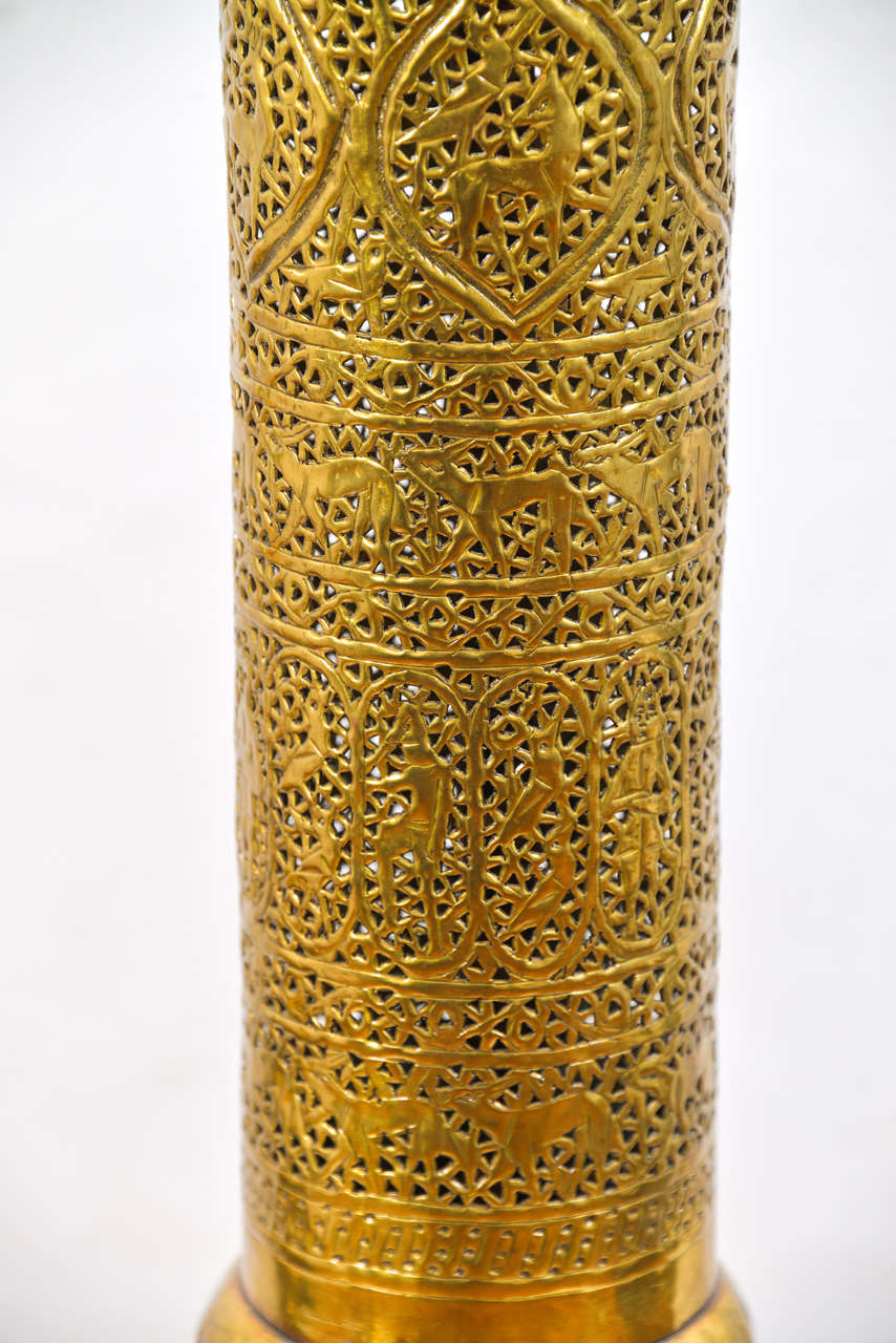 Moroccan Pierced Brass Floor Lamp 1