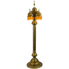 Retro Moroccan Pierced Brass Floor Lamp