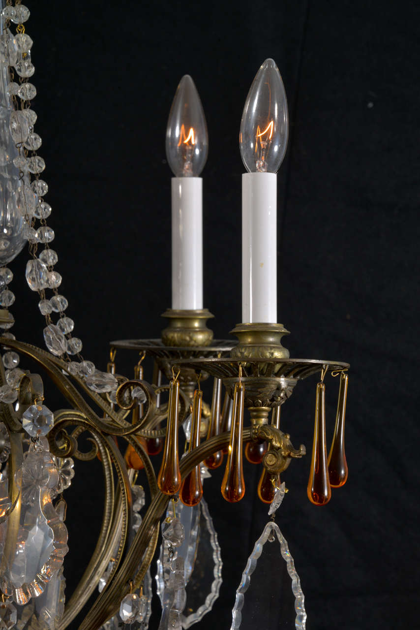 French Six Light Electrified Candle Fixture For Sale at 1stDibs
