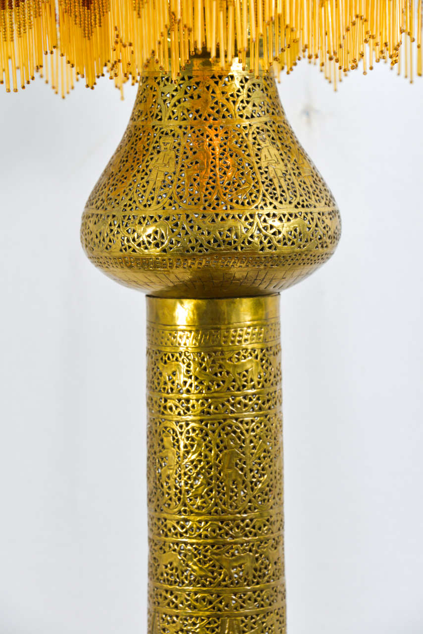 Moroccan Pierced Brass Floor Lamp at 1stDibs
