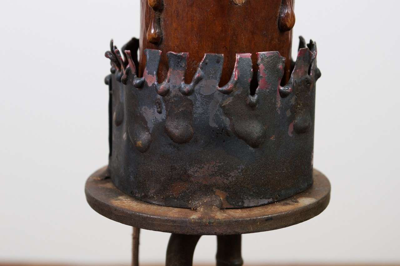 Welded Chain Candlestick as Lamp In Excellent Condition In San Francisco, CA