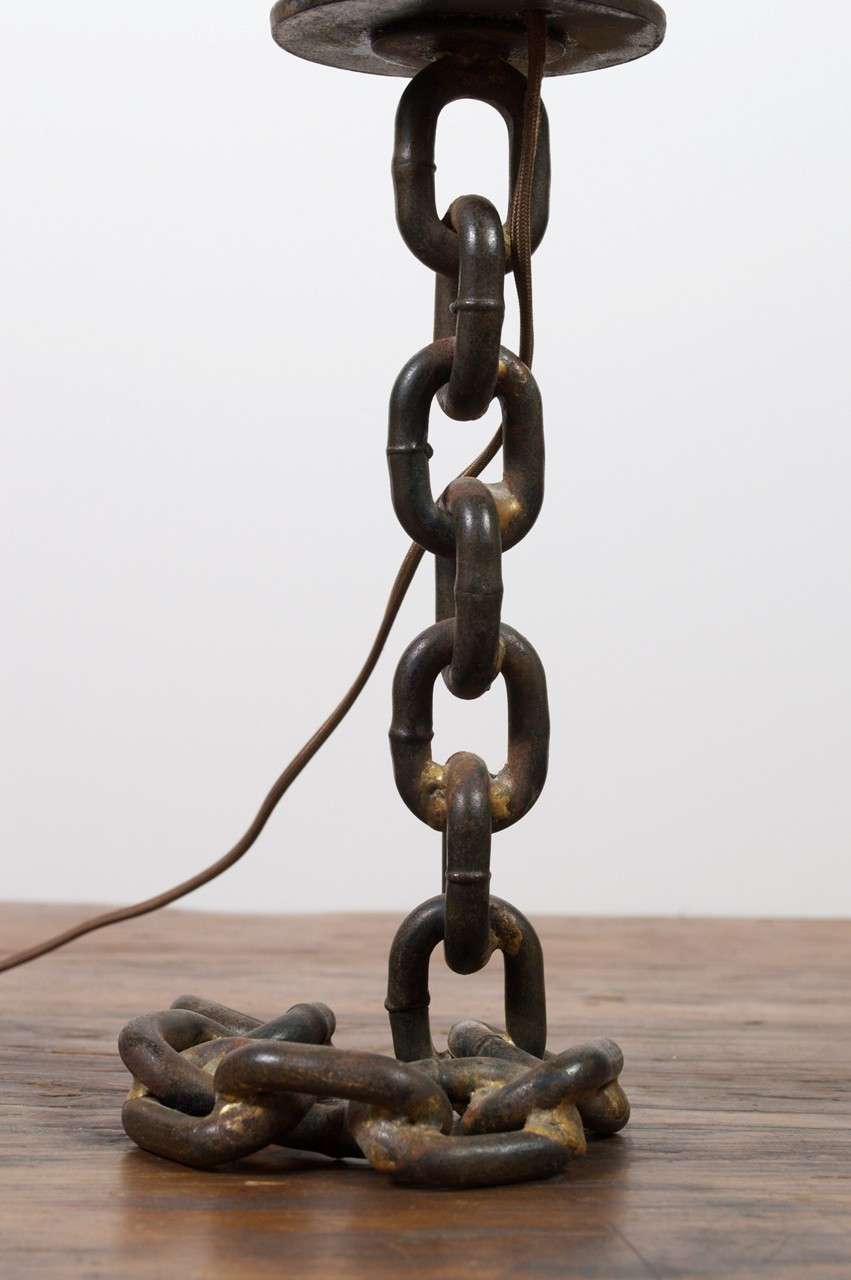Welded Chain Candlestick as Lamp at 1stDibs