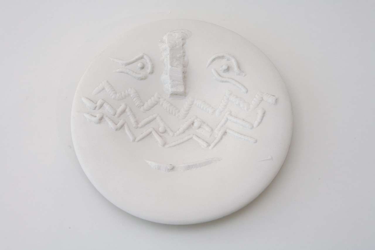 Visage au Masque de Chevrons Ceramic Plate by Pablo Picasso
