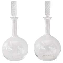 Near Pair of Decanters by Steuben Glass