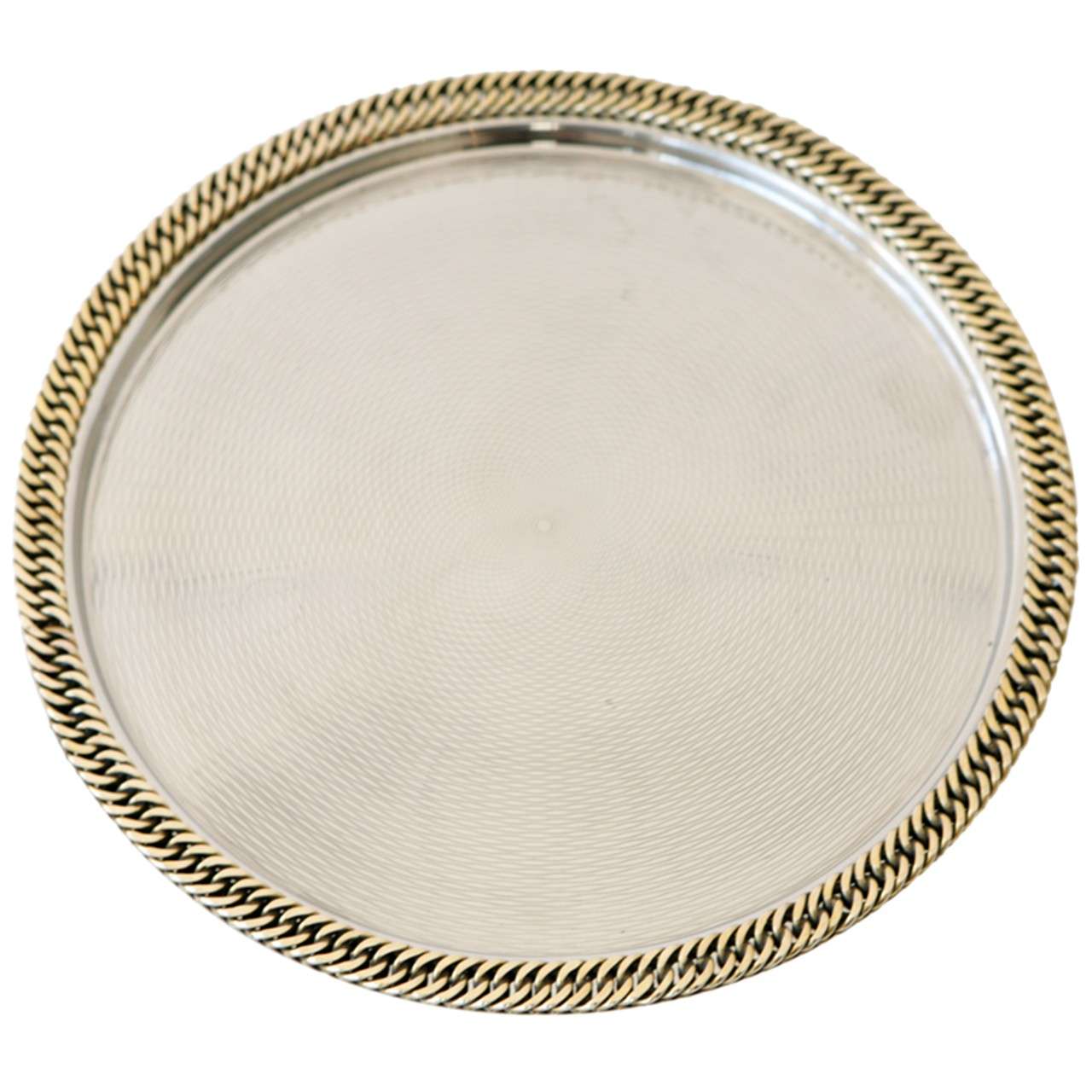 Classic Nickel Plate Tray with Chain Detail by Hermes