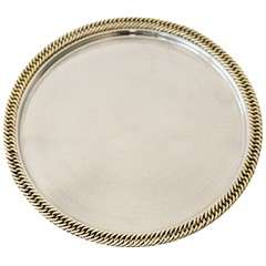 Classic Nickel Plate Tray with Chain Detail by Hermes