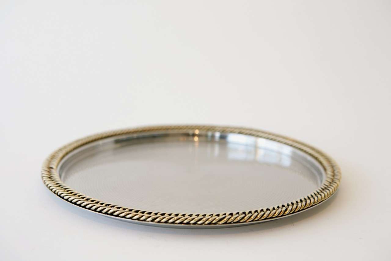 Classic Nickel Plate Tray with Chain Detail by Hermes 1