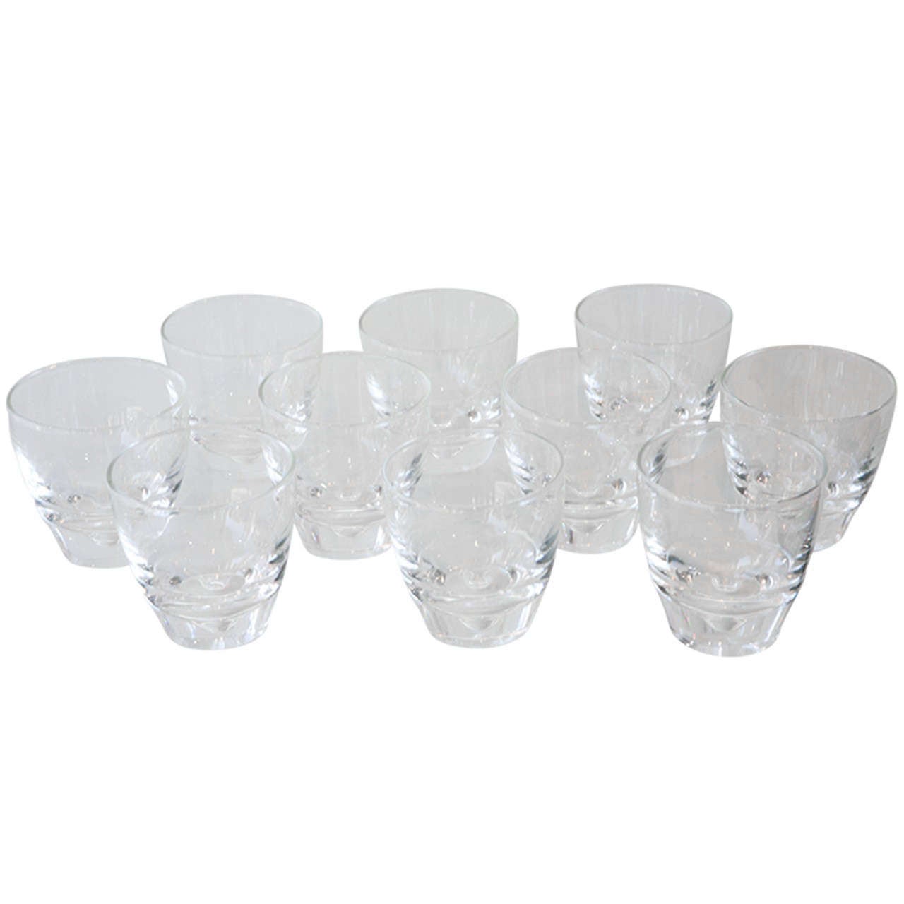 Set of Ten Crystal Old Fashioned Glasses by Steuben 