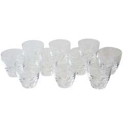 Set of Ten Crystal Old Fashioned Glasses by Steuben