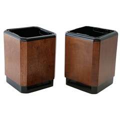 Pair of Mahogany Wastebaskets from the RMS Queen Mary