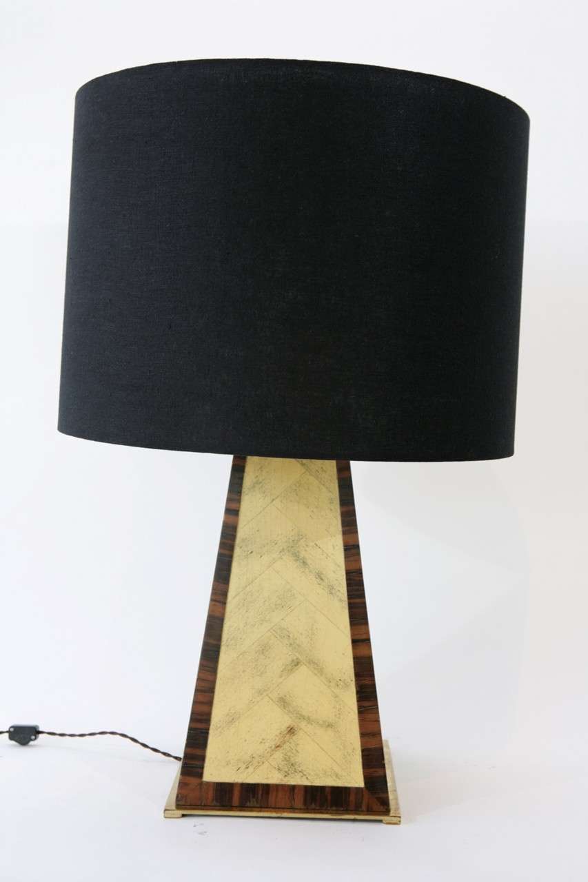 American Faux Painted Table Lamp In The Manner Of Karl Springer