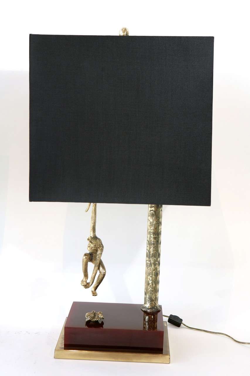 American Pair of Decorative Monkey Table Lamps