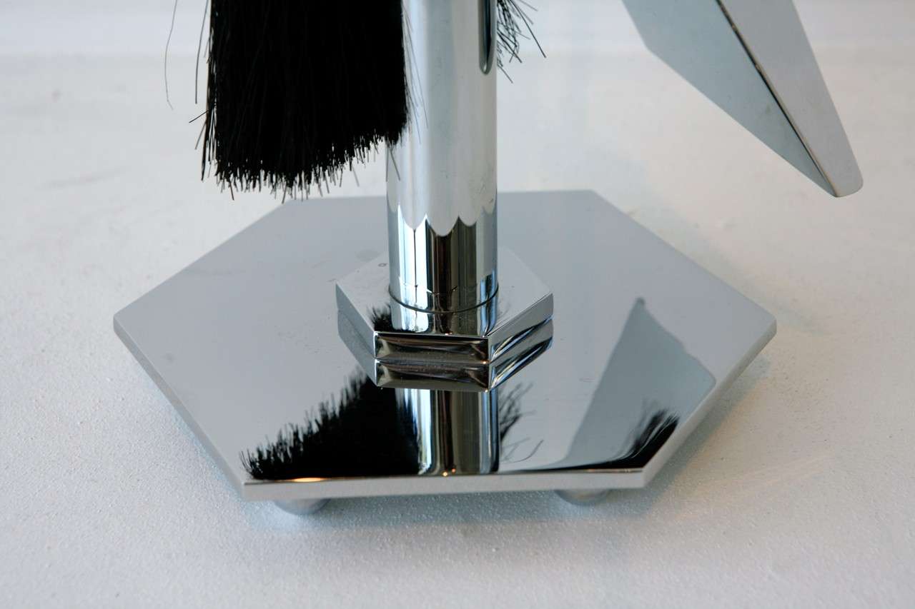 Modern Chrome Fire Tools by Maison Charles For Sale 2