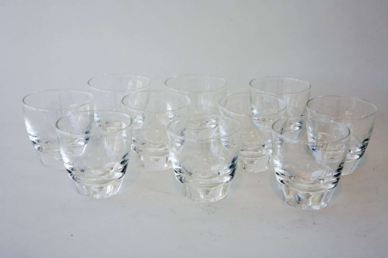 Set of Ten Crystal Old Fashioned Glasses by Steuben at 1stDibs