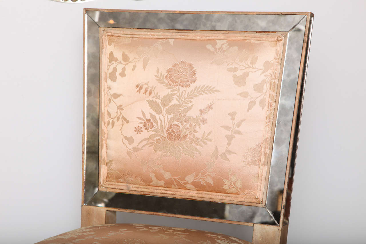 Extraordinary Eglomise Mirrored Partners Desk/Vanity With Chairs 4