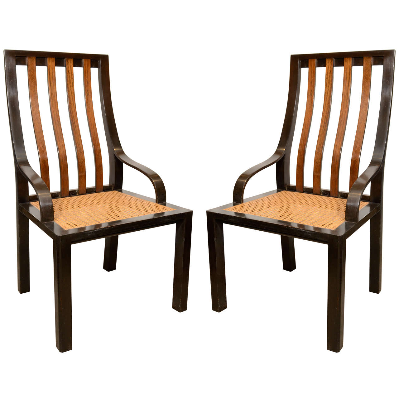 Ebonized Walnut Chairs by Harvey Probber