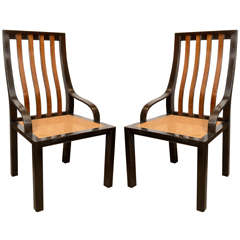 Ebonized Walnut Chairs by Harvey Probber