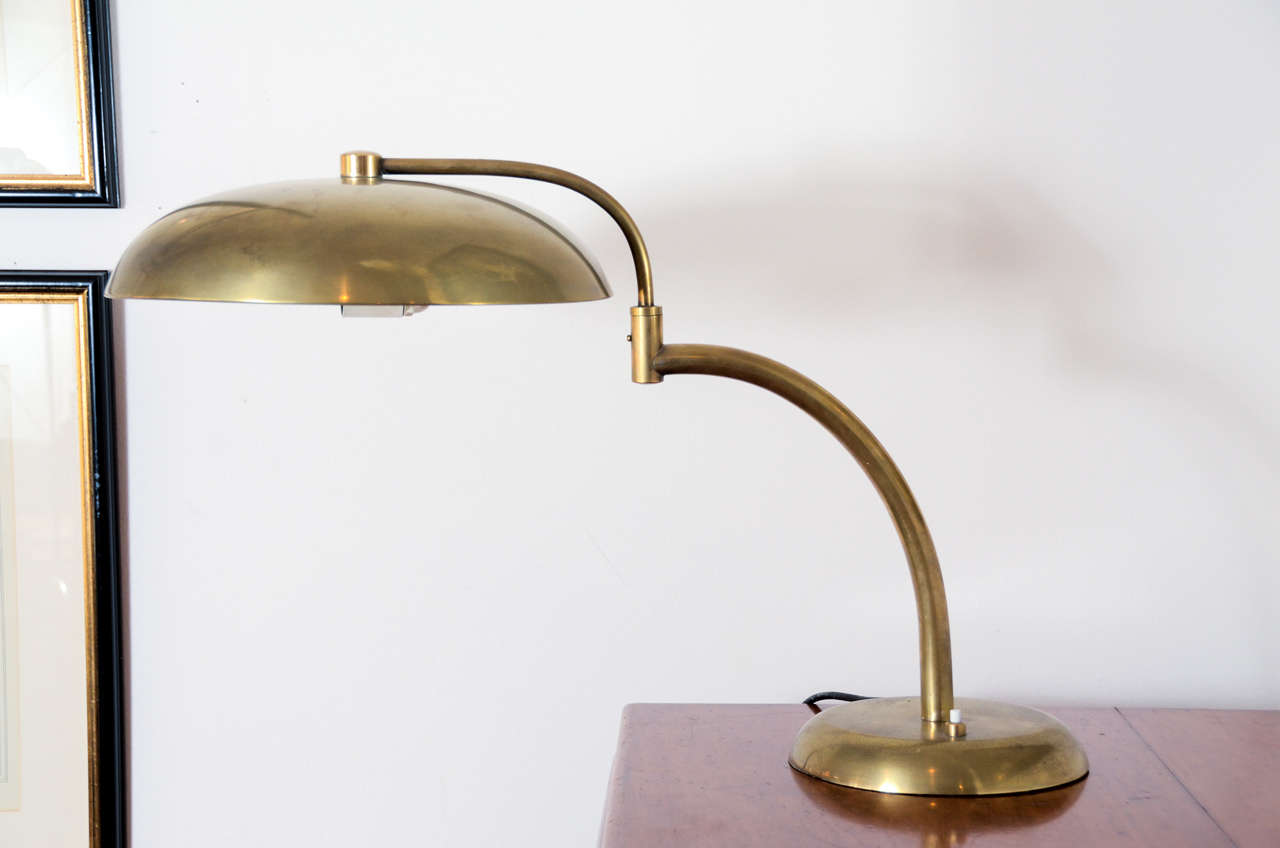 1940's French Brass Swivel Desk Lamp at 1stDibs