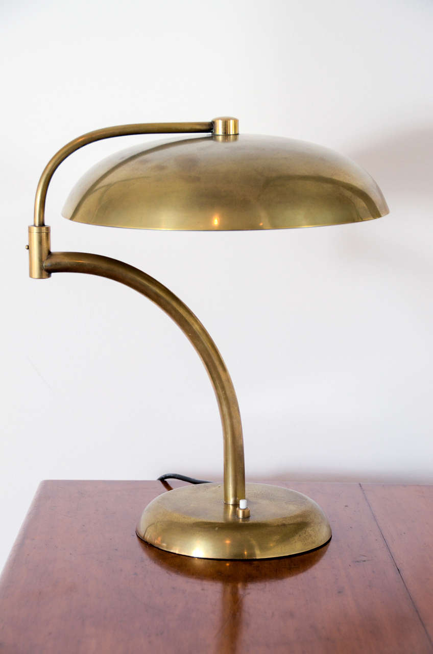 1940's French Brass Swivel Desk Lamp at 1stDibs