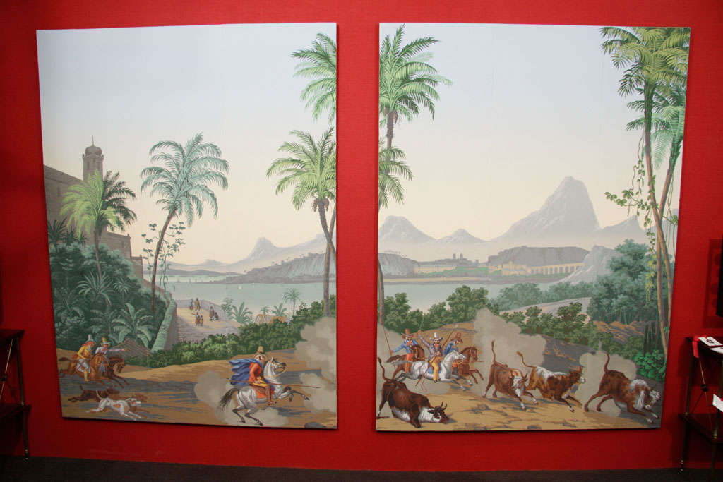 Two Zuber "Vues Du Bresil" Panoramic Panels