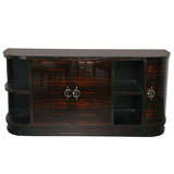 French Art Deco Exotic Macassar Ebony Curved Corner Buffet