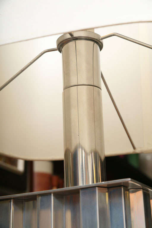 Brazilian Modernist Dominici Polished Aluminum Table Lamp 3