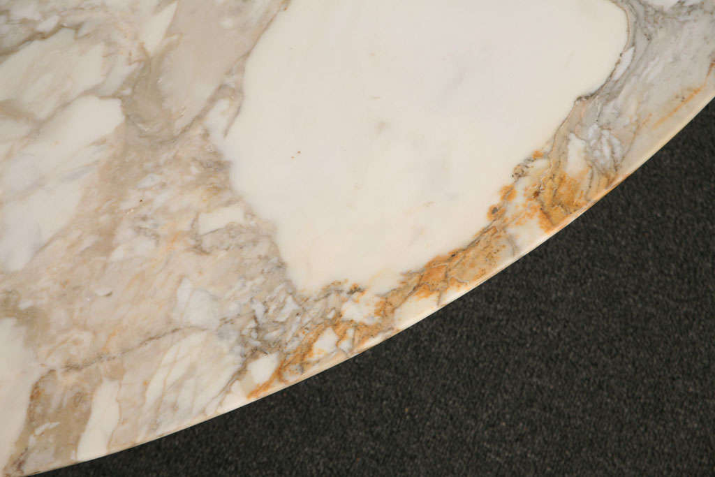 Early Saarinen Oval Tulip Coffee Table Calacatta D'Oro Marble 2