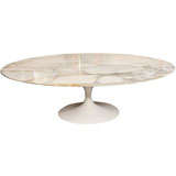 Early Saarinen Oval Tulip Coffee Table Calacatta D'Oro Marble