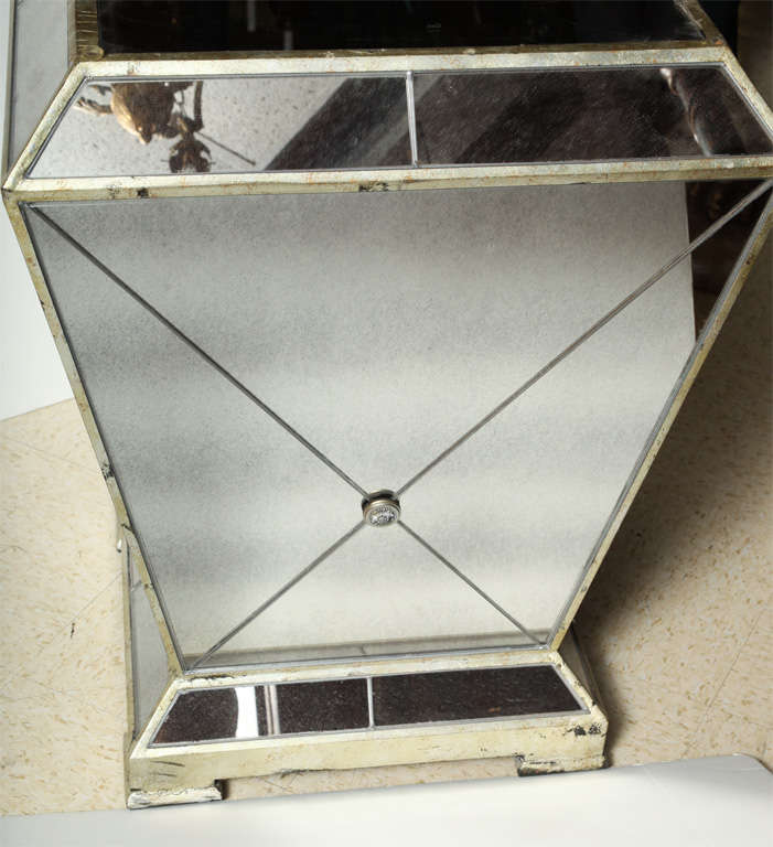 Unknown Pair of Unusual Mirrored Pedestals