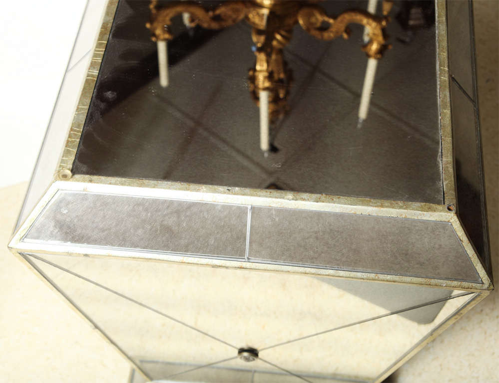 20th Century Pair of Unusual Mirrored Pedestals
