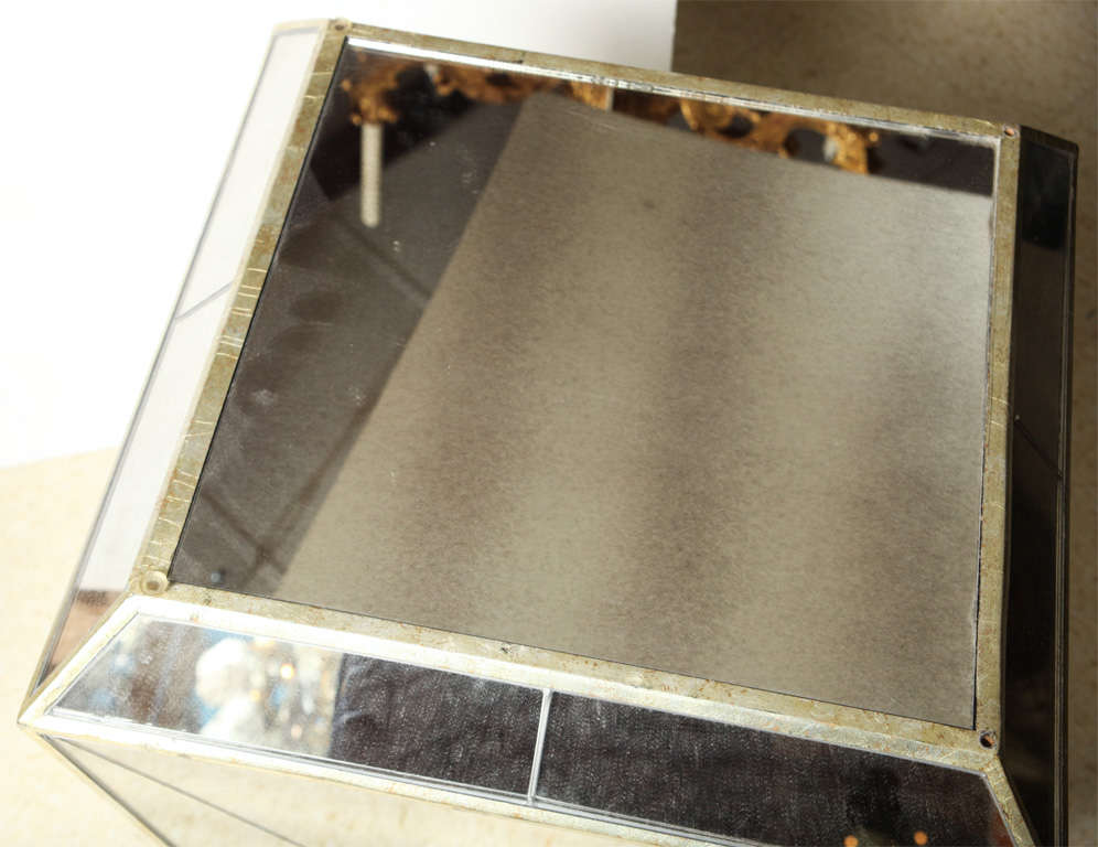 Pair of Unusual Mirrored Pedestals 1