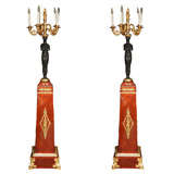 Incredible Pair of French Empire Style Figural Torcheres