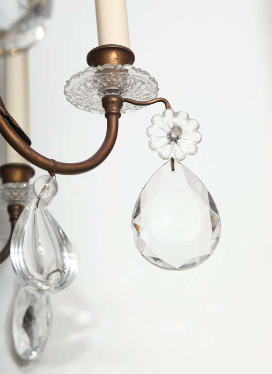 A Fine Cage Form Eight-Light Crystal and Bronze Chandelier 3