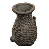 Japanese Meiji Iron Basket-Form Vase