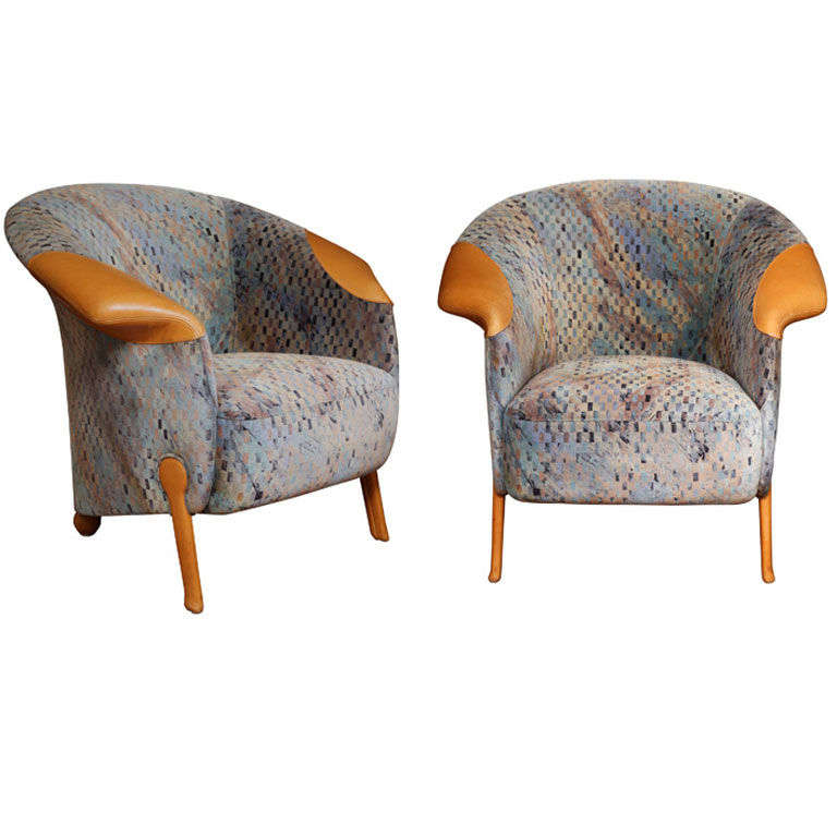 Pair of Postmodern Armchairs by Franz Wittman For Sale