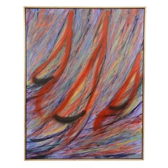 Abstract "Sailboats" Acrylic on Canvas Painting; Signed Brennan