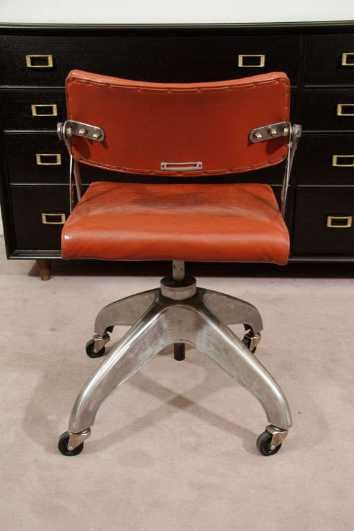 American Machine Age Steel and Vinyl Industrial Office Chair