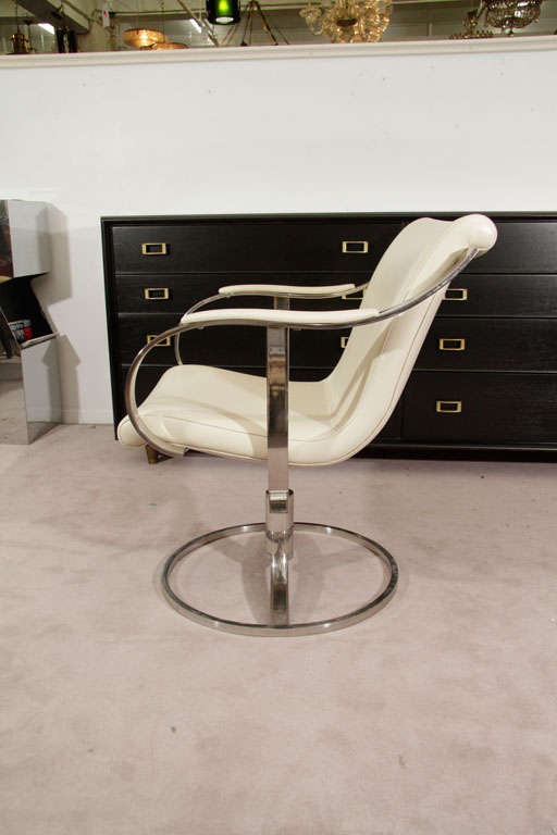 20th Century Pair of Warren Platner Mid Century Chrome and Leather Chairs