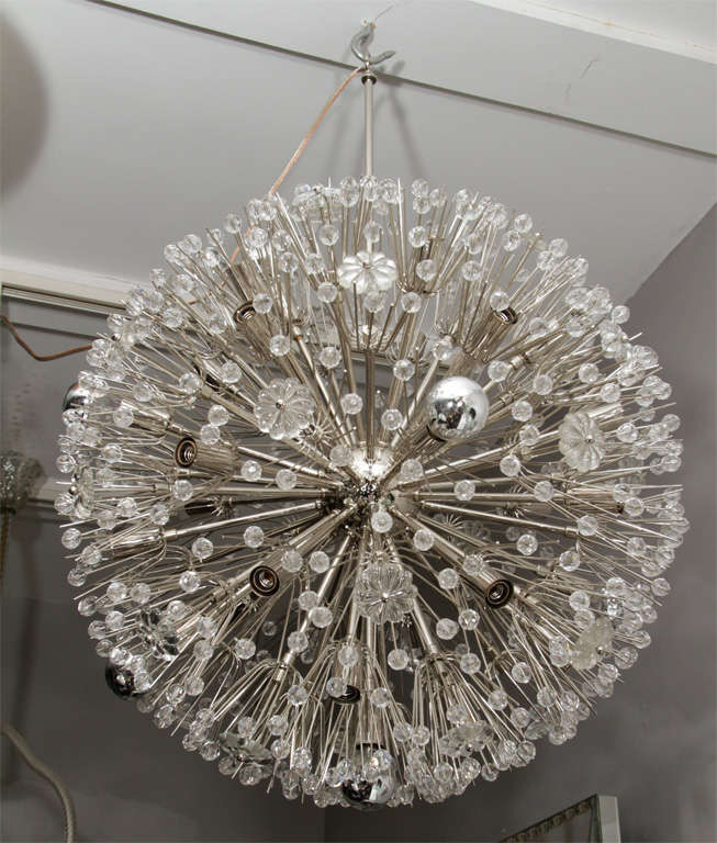 Large 1960s Austrian Snowflake Sputnik Chandelier For At 1stdibs Large Nickel Plated Crystal Sputnik Snowflake Chandelier