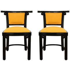 Pair of Fledermaus Side Chairs by Josef Hoffmann