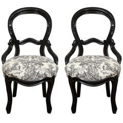 Set of two Victorian chairs with Etoile textile.