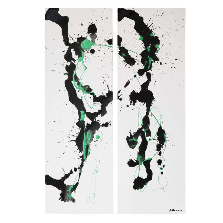 Abstract Diptych Painting by Virginia Dutton at 1stdibs