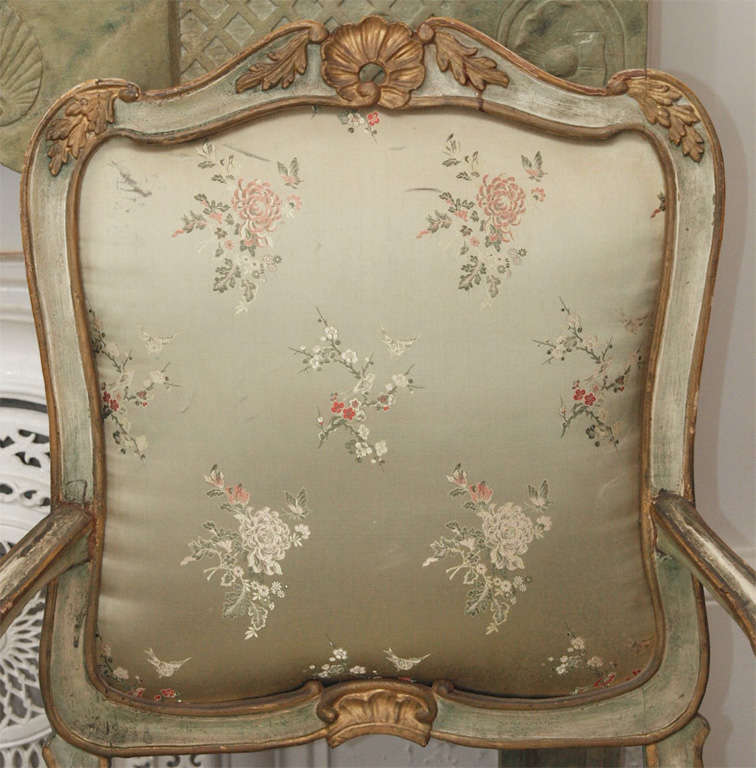 Pair of late 18th C Louis XV Style Fauteuils with beautiful carvings