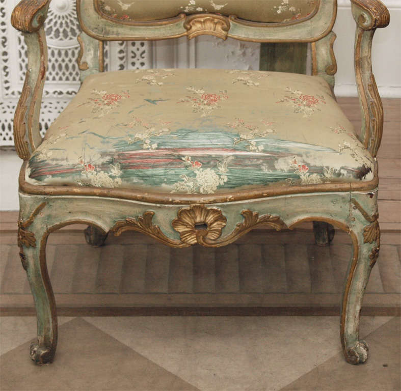 18th Century Pair of Louis XV Style Fauteuils For Sale