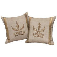 Pair of Antique Embroidery Pillows